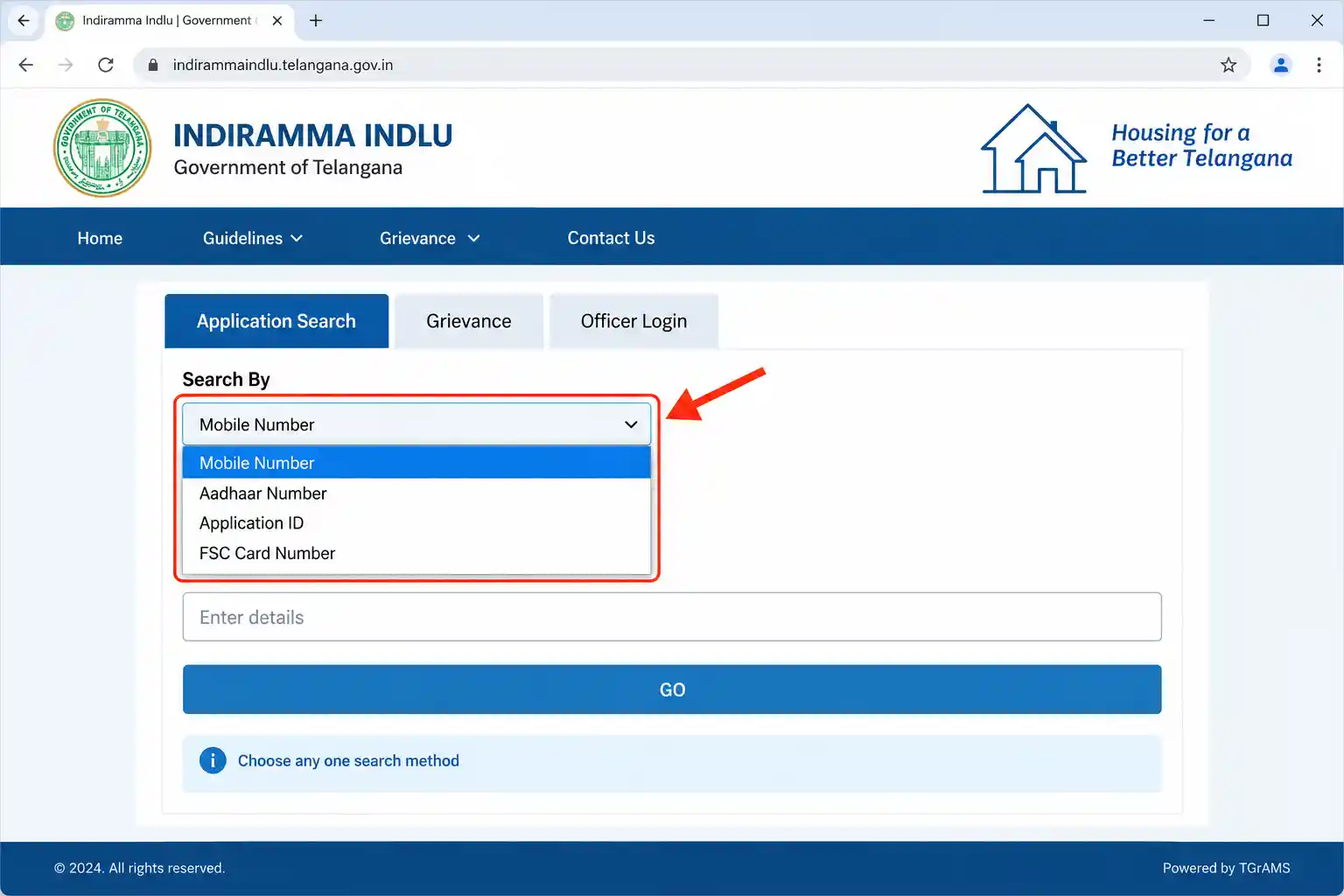 Indiramma Illu Application Search Check Your Record Online